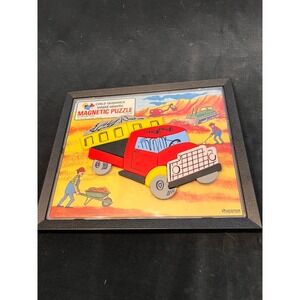 Vintage Child Guidance Inlaid Plastic Magnetic Dump Truck Puzzle Toy